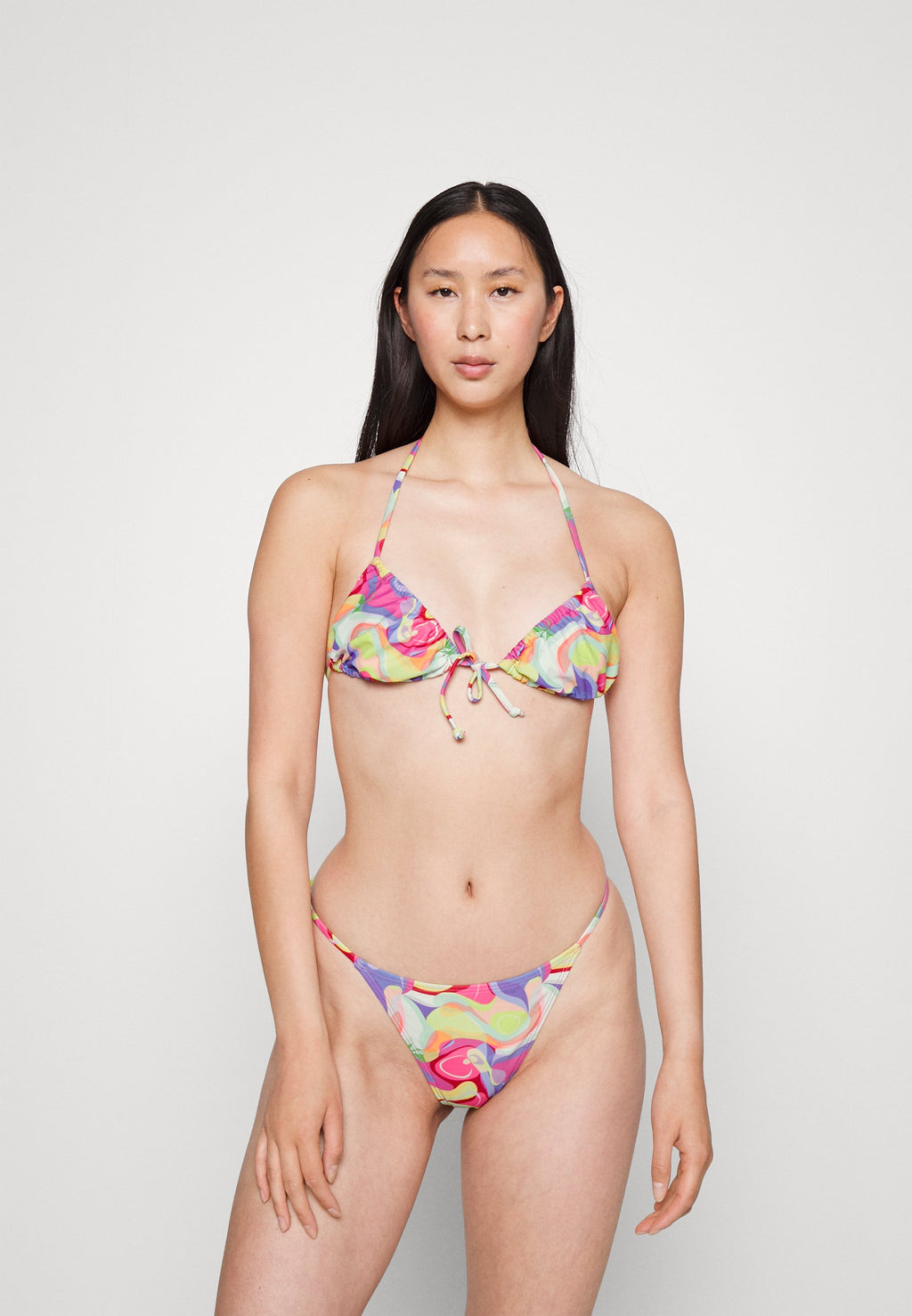 Missguided GIRAFFE PRINT TRIANGLE AND ITSY BITSY BOTTOM SET