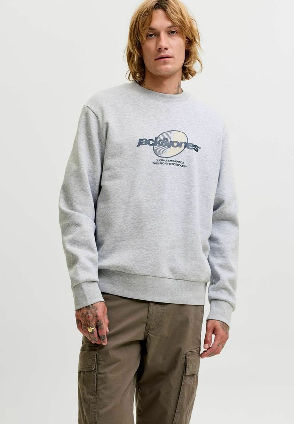 Jack & Jones JCOCLUB BRANDING CREW NECK - Sweatshirt - light grey melange