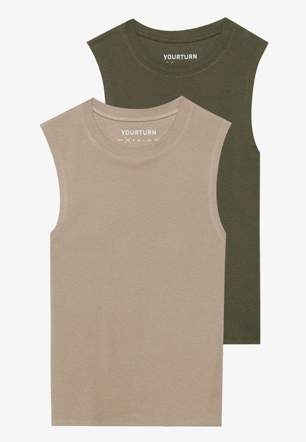 YOURTURN by Zalando BASIC RIB MUSCLE TANKS UNISEX 2 PACK