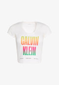Calvin Klein Jeans PRIDE SLIM SCOOP TEE - Print T-shirt - bright white