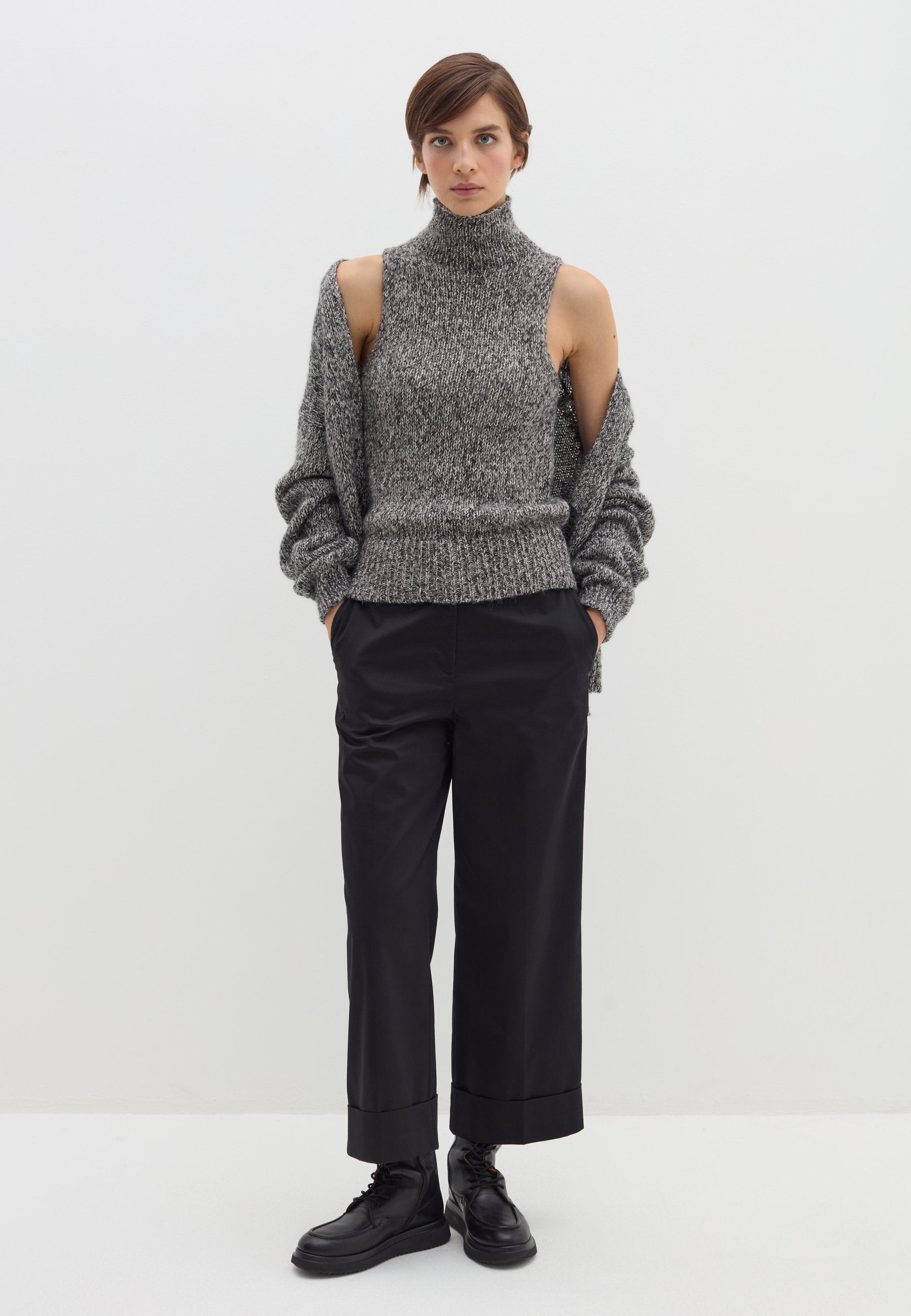 Stefanel MOULINÉ-EFFECT TANK WITH HIGH NECK