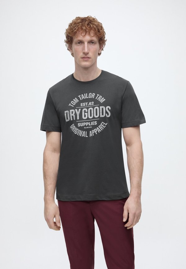 TOM TAILOR PRINTED T-SHIRT - Print T-shirt - tarmac grey