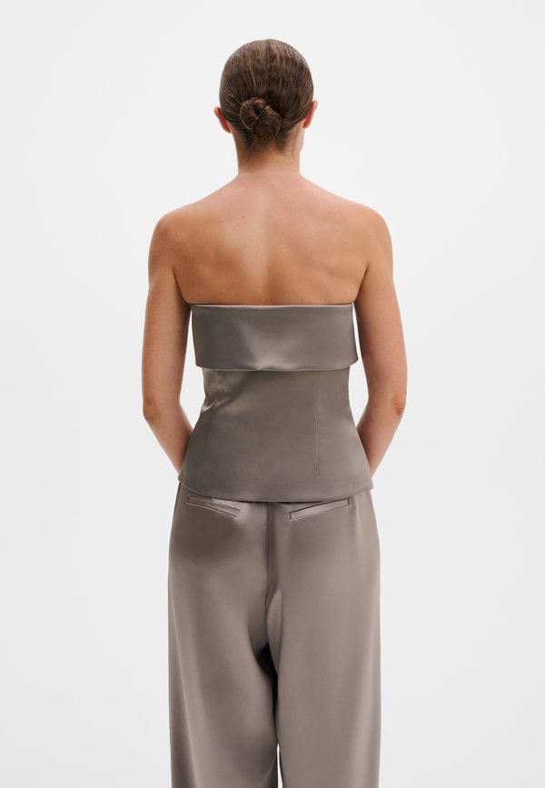 Malina LOU ASYMMETRIC BANDEAU SATIN TOP
