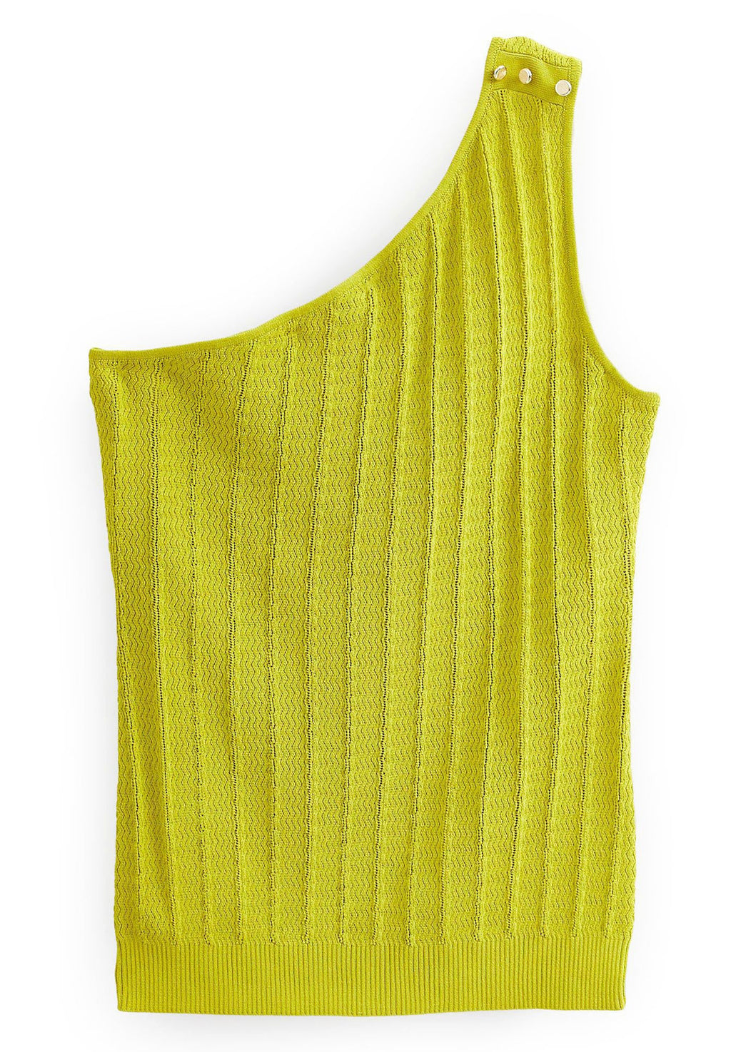 Next BUTTON DETAIL ONE SHOULDER KNIT TOP
