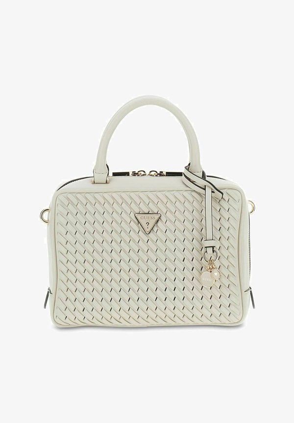 Guess KORA BOX SATCHEL - Handbag - cream white