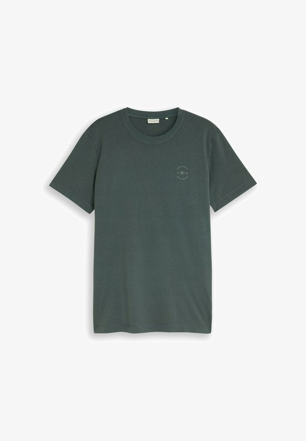 TOM TAILOR GARMENT DYE T-SHIRT - Basic T-shirt - darkest olive