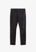 Bershka RIPPED - Slim fit jeans - black