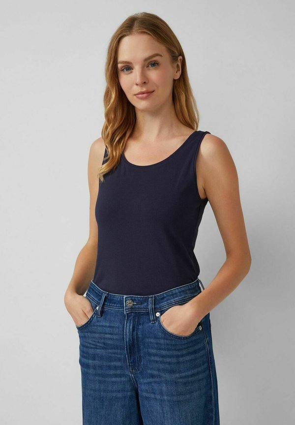 s.Oliver DAMEN TOP BREITE TRÄGER RUNDER AUSSCHNITT BASIC 3ER PACK - Top - navy