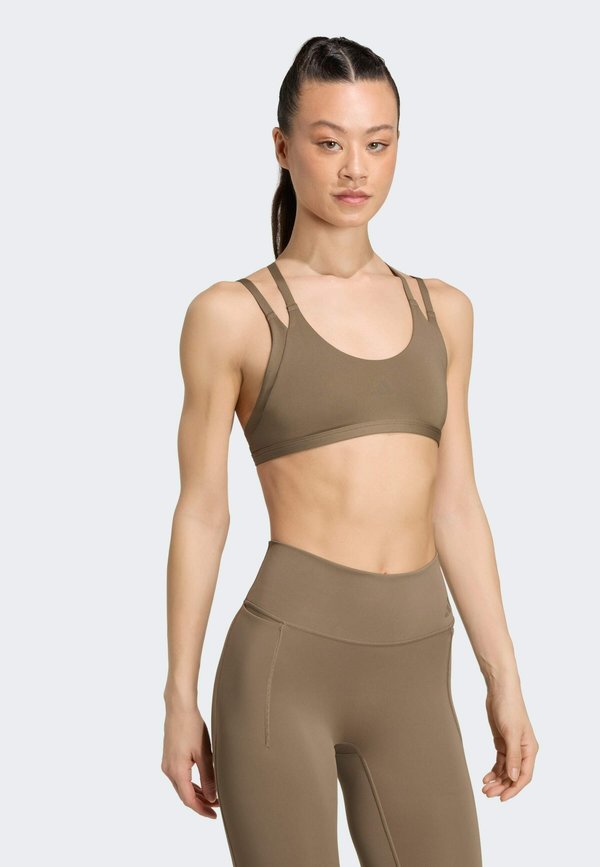 adidas Performance Optime Strappy Light Support - Light support sports bra - khaki six