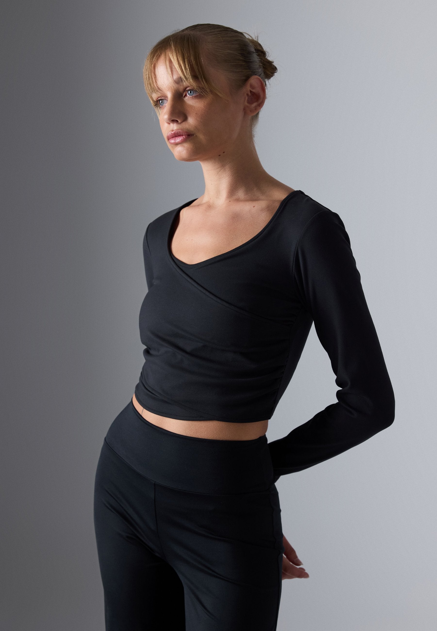 Even&Odd active LONG SLEEVE WRAP FRONT TOP