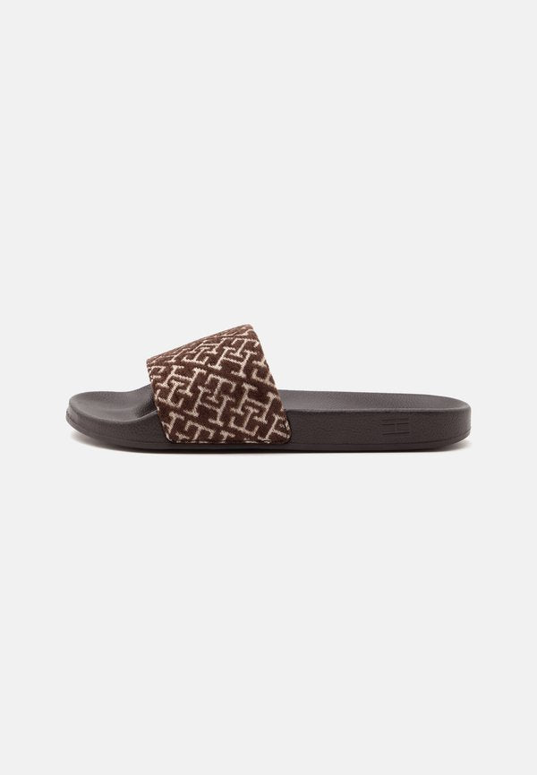 Tommy Hilfiger MONOGRAM SLIDE - Mules - fondant brown