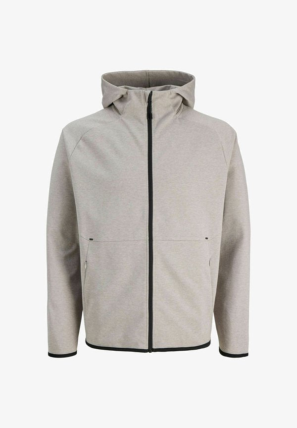 Jack & Jones Zip Zip - Zip-up sweatshirt - light grey melange