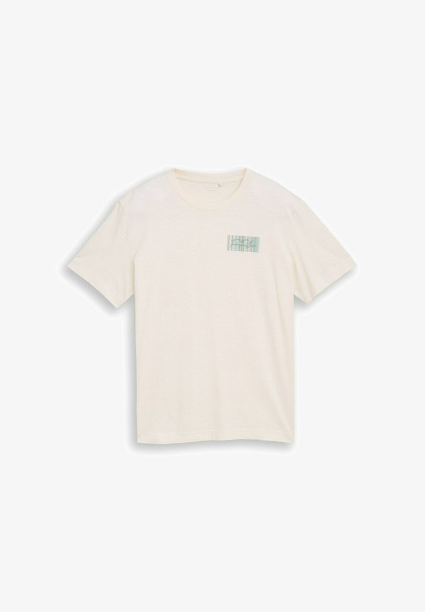 TOM TAILOR TOM TAILOR T-SHIRT T-SHIRT MIT LOGO-PRINT - Print T-shirt - gardenia white