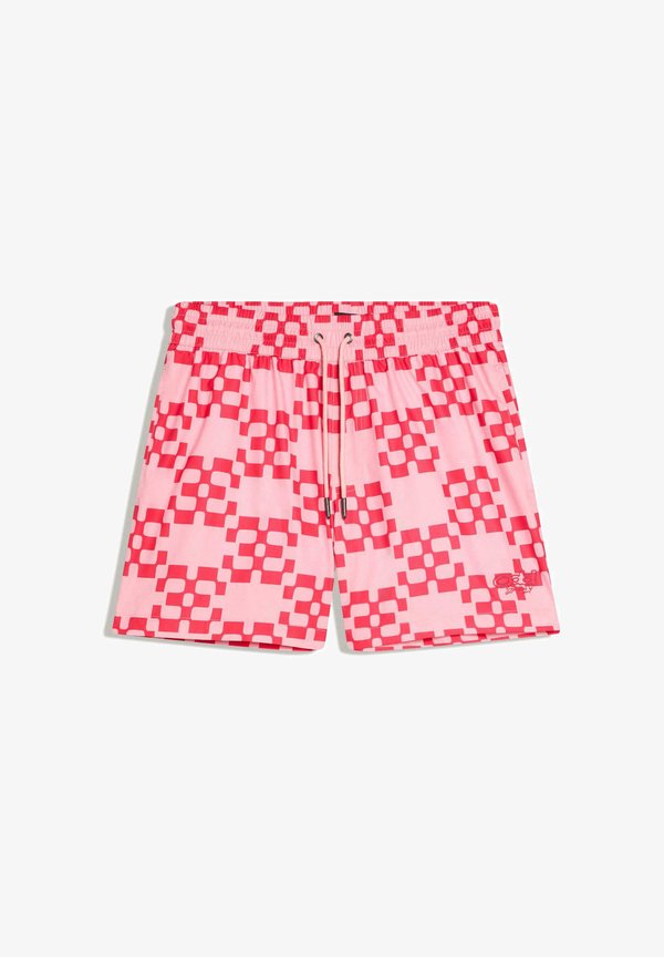 Bershka BOXY PRINT SWIMSUIT - Swimming shorts - light pink