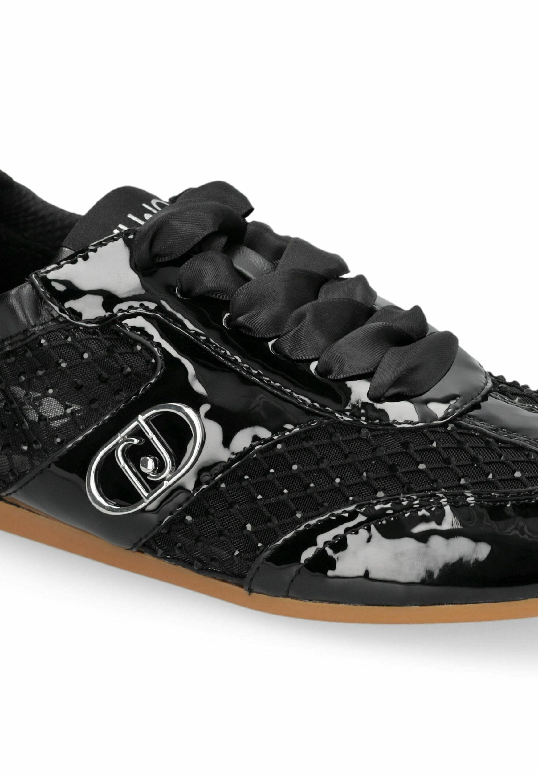LIU JO GLOSSY LIGHT SNEAKERS WITH RHINESTONES