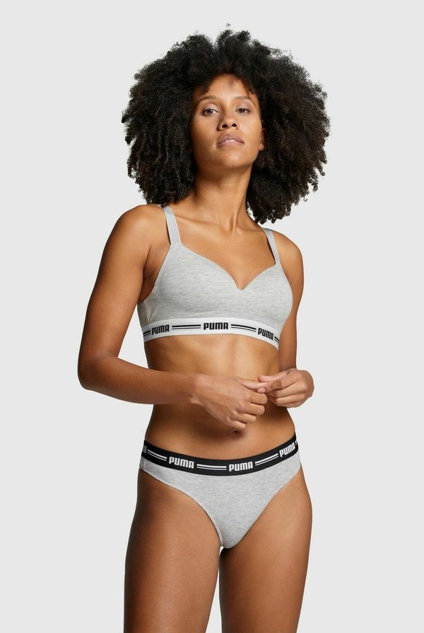 Puma STRING SOFT WEBGUMMIBUND LOGO 6ER PACK - Thong - grau melange