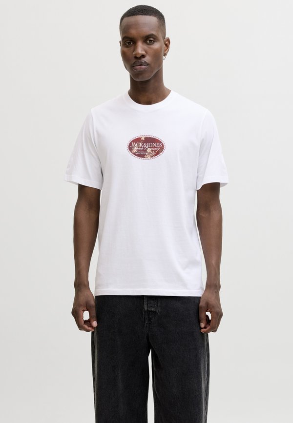 Jack & Jones JORMONTAUK FRONT TEE 3 PACK - Print T-shirt - bright white/antique white/seagrass