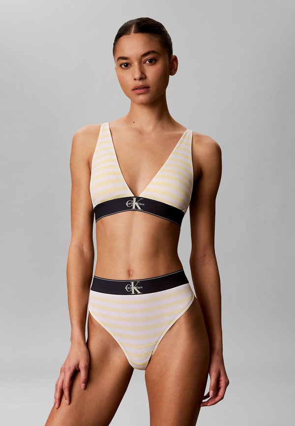 Calvin Klein Underwear LIGHTLY LINED TRIANGLE - CK GRAPHIC - Triangle bra - cent stripe anise flower