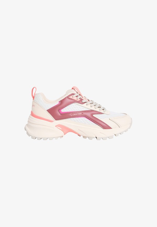 Calvin Klein TRAILBLAZER MIX RUNNER  - Trainers - off white oatmeal/dusty rose