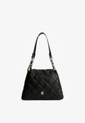 Tommy Hilfiger TOMMY HILFIGER TH MONOGRAM QUILTED TOTE BAG - Handbag - black