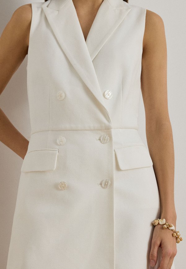 Lauren Ralph Lauren DOUBLE BREASTED PIQUÉ SLEEVELESS ROMPER