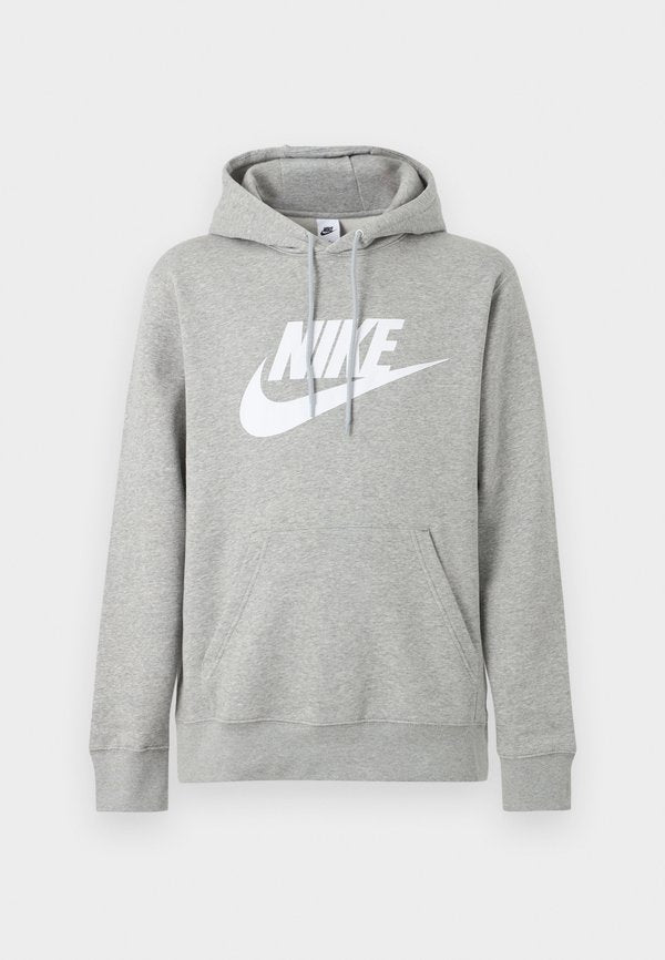 Nike Sportswear CLUB HOODIE - Hoodie - dark grey heather/light smoke grey/white
