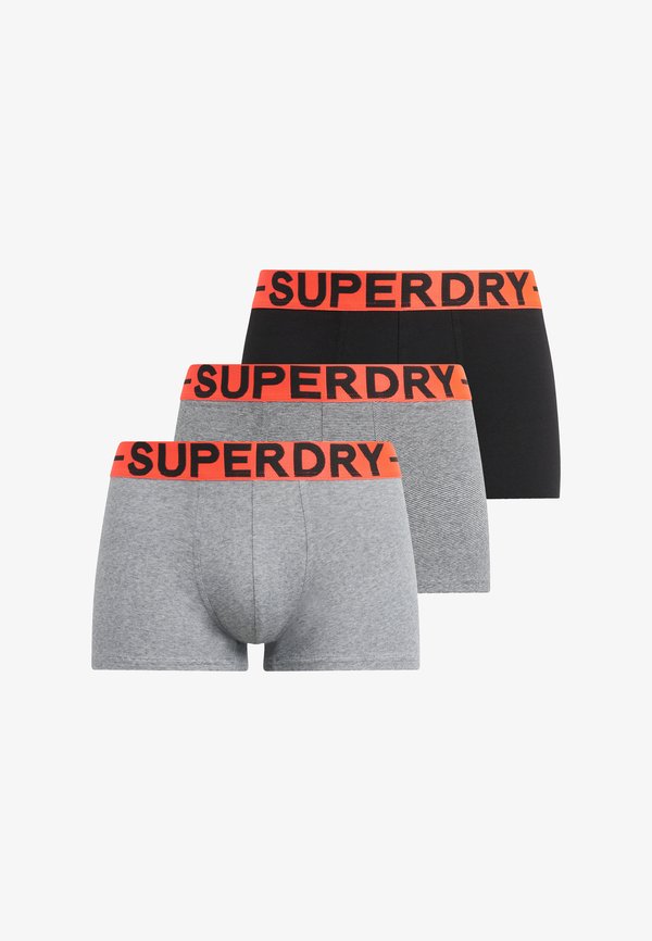 Superdry & Co TRIPLE PACK - Trunks - ath grey feeder blk stripe blk
