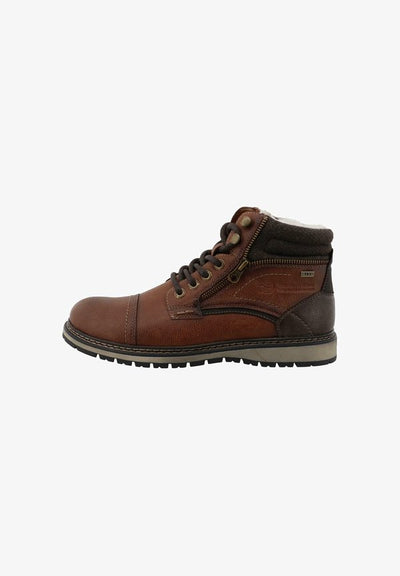 TOM TAILOR SHORT - Lace-up ankle boots - brown