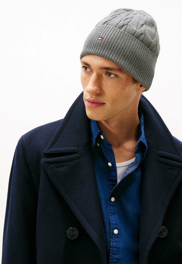 Tommy Hilfiger FLAG BEANIE UNISEX - Beanie - mid grey heather