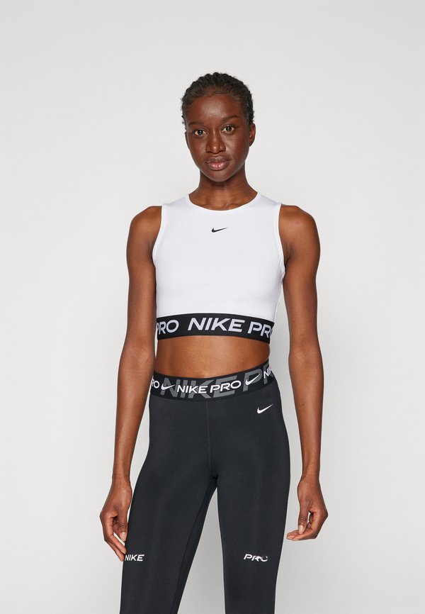 Nike Performance 365 CROP TANK - Top - white black