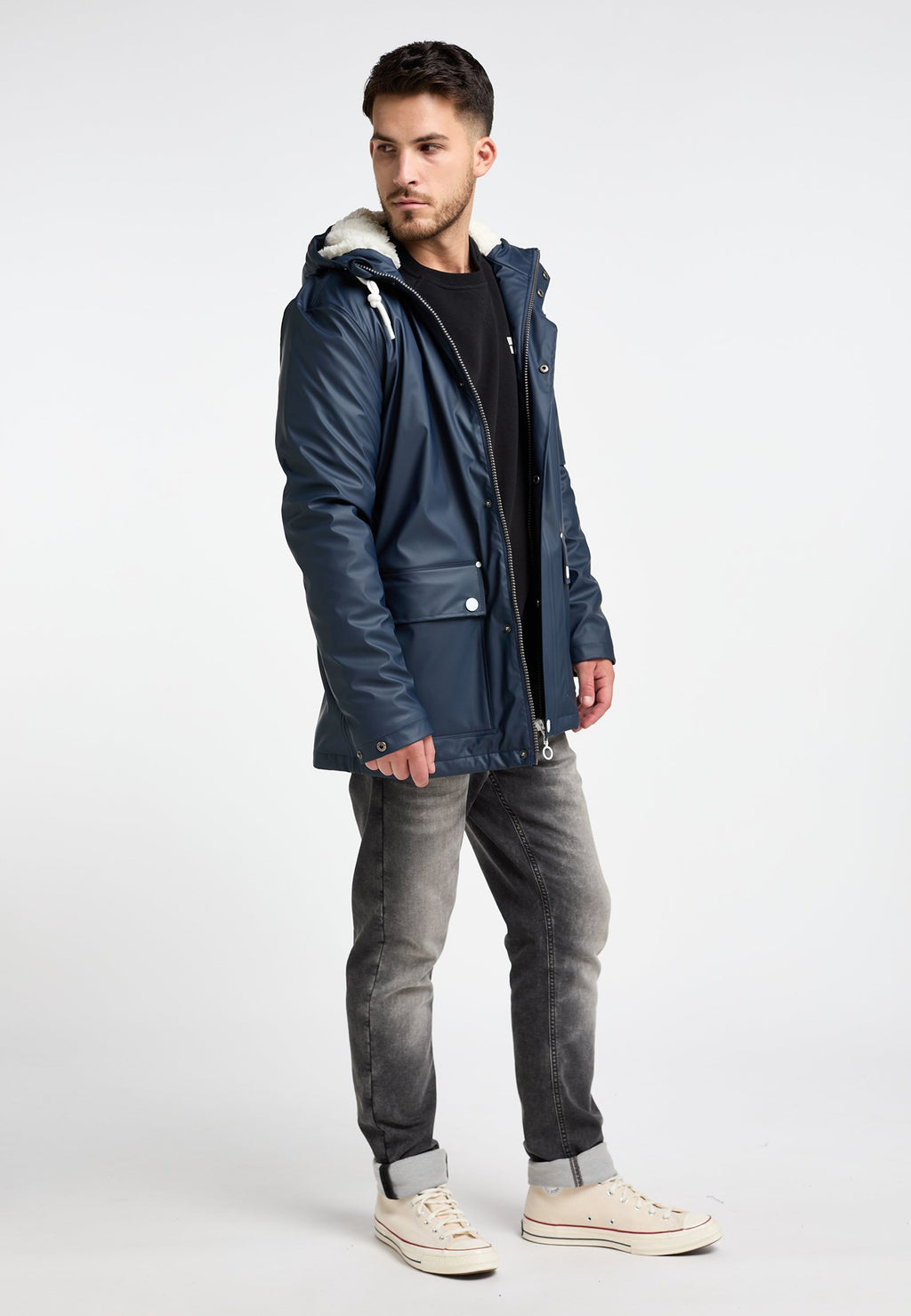 DreiMaster DREIMASTER REGENJACKE MIT WEBPELZFUTTER IN TEDDYOPTIK DRYMASTER