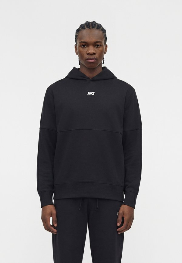 Nike Sportswear CLUB VARSITY HOODIE - Hoodie - black/white