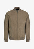 Jack & Jones Bomber Bomber - Faux leather jacket - Grey