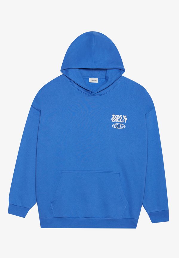 YOURTURN UNISEX OVERSIZED FIT DISTORTED PRINT HOODIE
