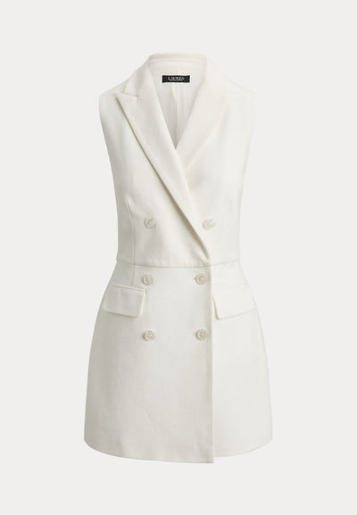 Lauren Ralph Lauren DOUBLE BREASTED PIQUÉ SLEEVELESS ROMPER