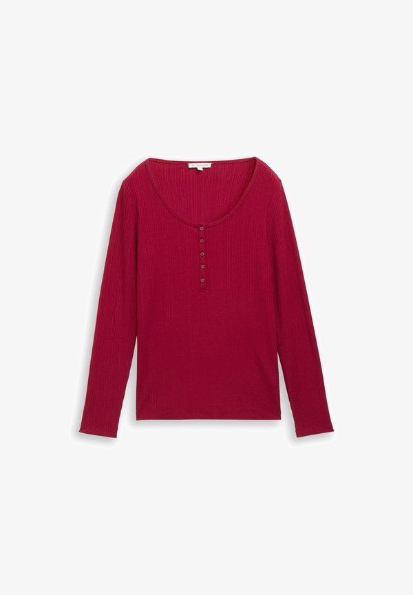 TOM TAILOR HENLEY - Long sleeved top - rumba red