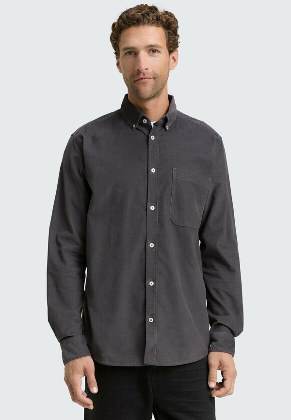 TOM TAILOR REGULAR FIT MIT BRUSTTASCHE - Shirt - classic dark grey
