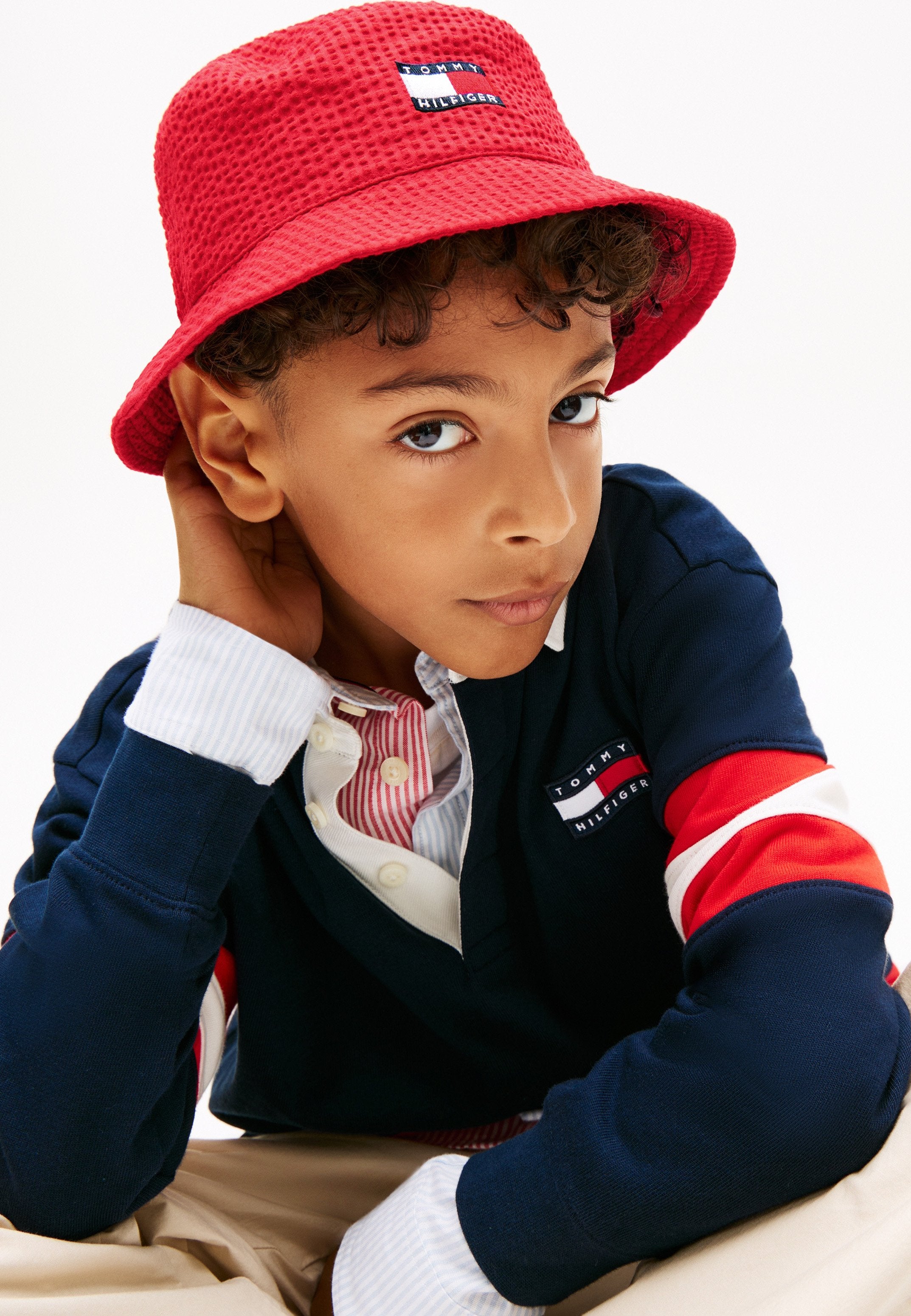 KIDS' WAVY FLAG SEERSUCKER BUCKET HAT Media 2