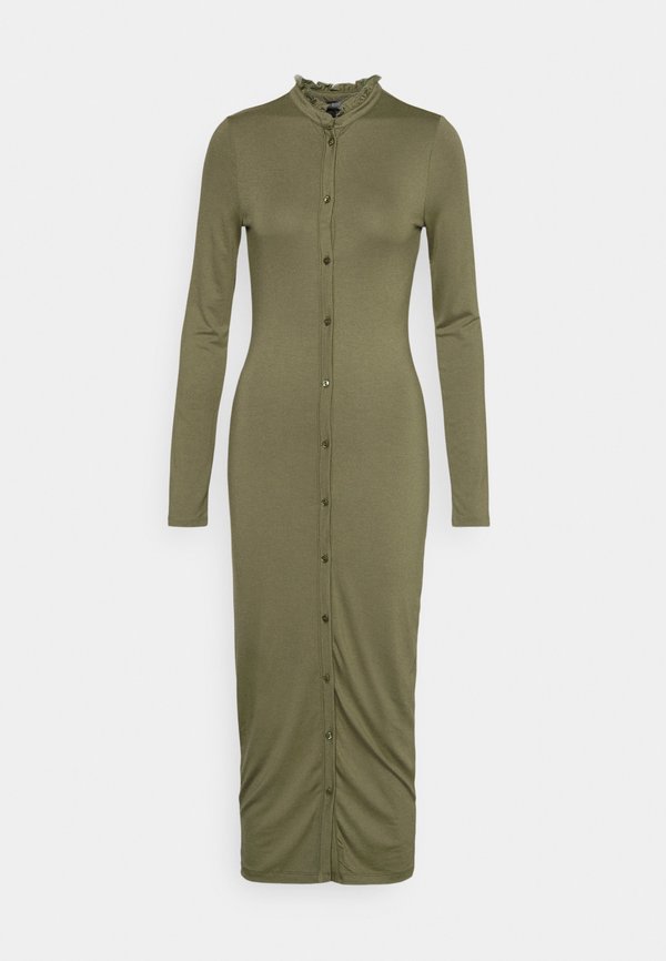 Missguided Petite LONG SLEEVE BUTTON DOWN MIDI DRESS