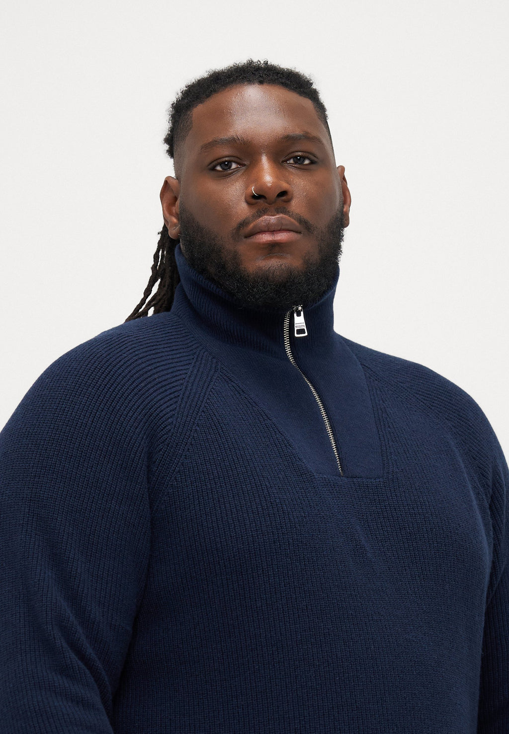 PLUS FISHERMAN RIB-KNIT HALF-ZIP JUMPER Media 5