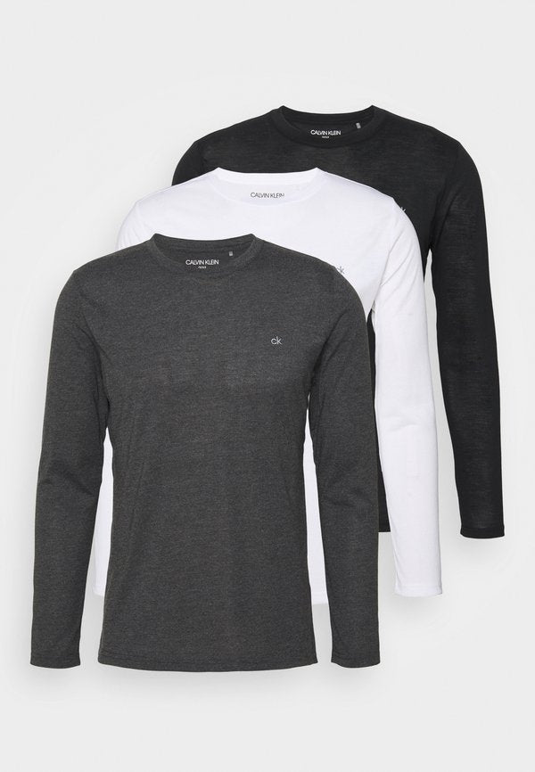 Calvin Klein Golf ASSORTED LONG SLEEVE 3 PACK - Long sleeved top - black/white/charcoal