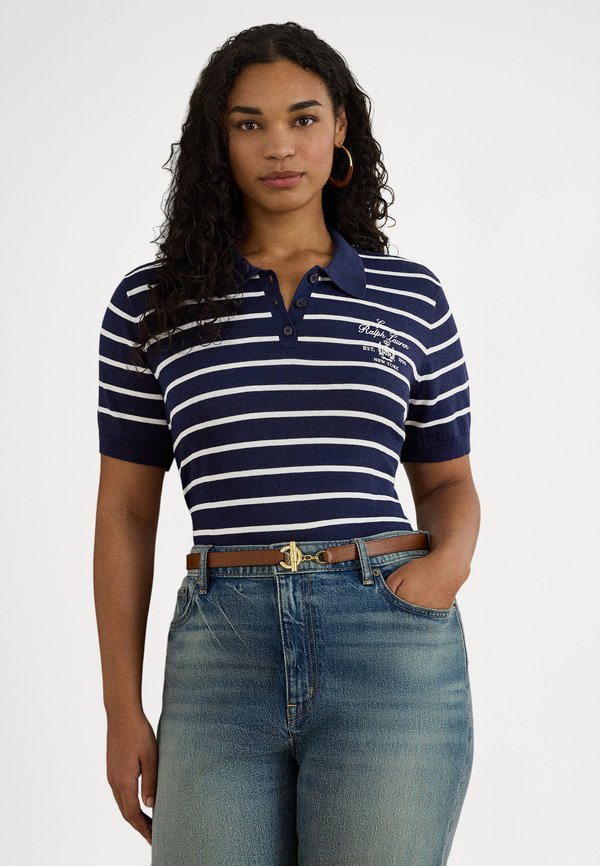 Lauren Ralph Lauren Woman STRIPED COTTON-BLEND POLO