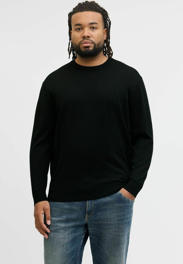 Jack & Jones Knitted Plus Size Merino Wool Knitted - Jumper - black