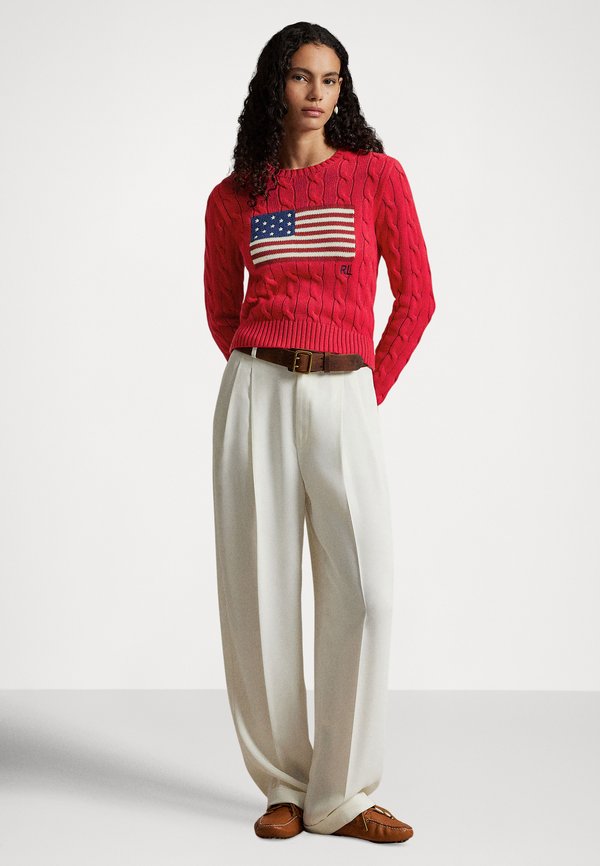 Polo Ralph Lauren FLAG SHRUNKEN CABLE COTTON SWEATER