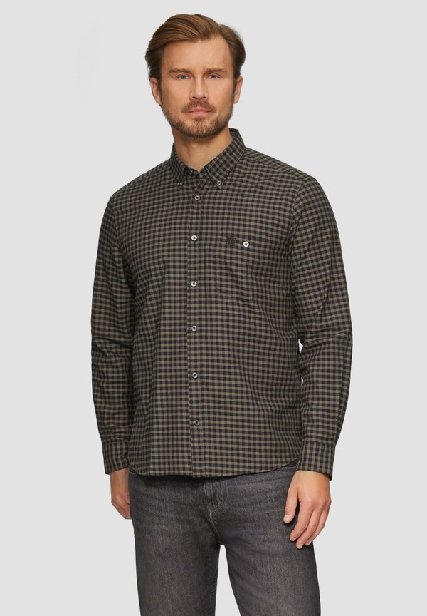 s.Oliver REGULAR KRAGEN - Shirt - schwarz