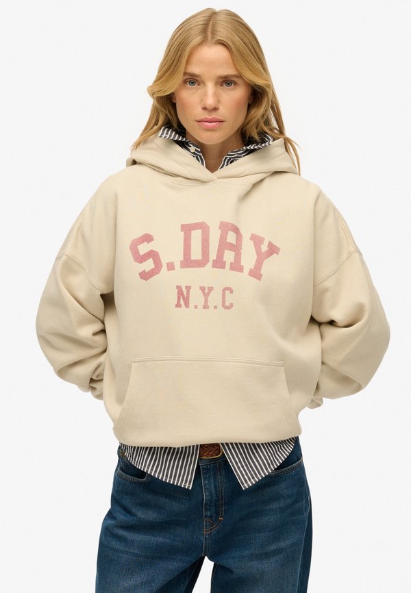 Superdry & Co ATHLETIC ESSENTIALS RELAXED - Hoodie - oat bran