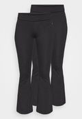 Even&Odd active 2 PACKED FLARED MID RISE LEGGINGS WITH FOLD-OVER WAISTBAND