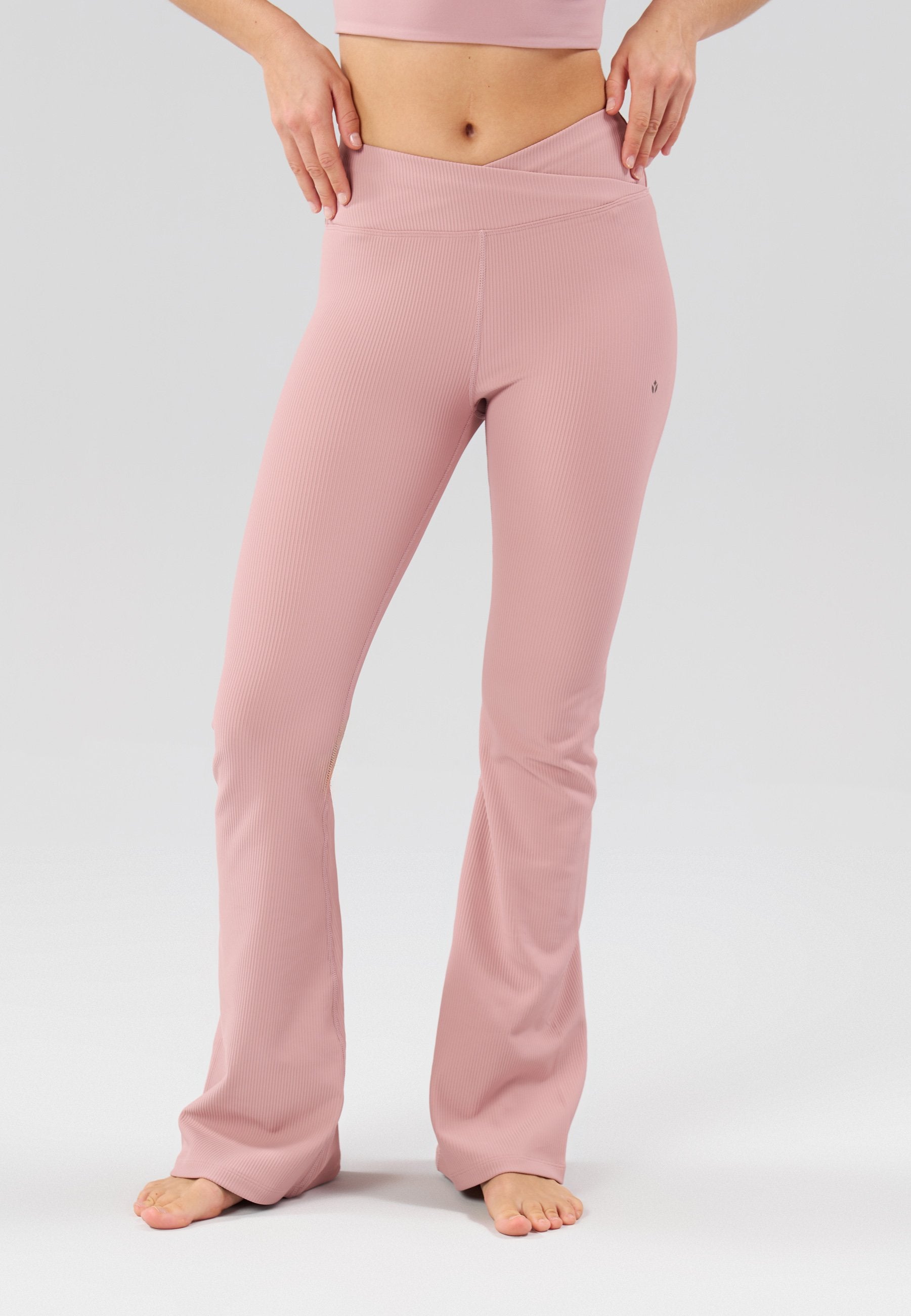 Even&Odd active HIGH RISE FLARED LEGGINGS WITH WRAP WAISTBAND