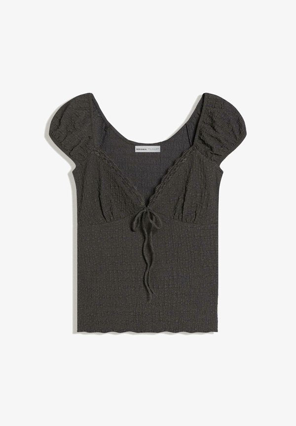 Bershka TOP - Blouse - grey