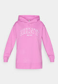 VARSITY PUFF APPLIQUE LOGO  HIGH LOW OPEN SIDE HOODIE Media 1